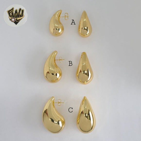(1-2756-1) Laminado de oro - Aretes colgantes gruesos - BGO