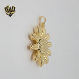 (1-2472-1) Laminado de oro - Colgante de girasol grueso - BGF