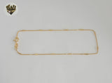 (1-0063) Gold Laminate - 1mm Box Link Stick Anklet - 10" - BGF
