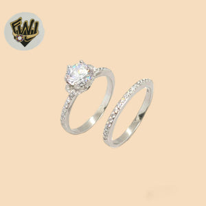 (2-5263) 925 Sterling Silver - Wedding Zircon Ring.