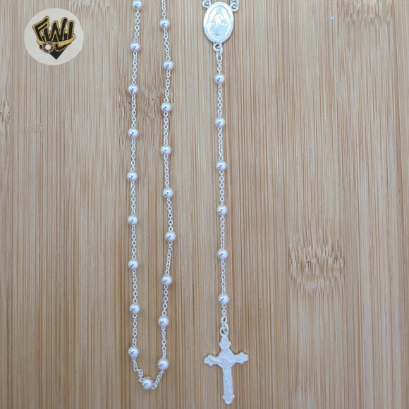 (2-2306) 925 Sterling Silver - Rosary Necklace - 24