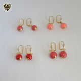 (1-1186) Laminado de Oro - Aretes de Cuentas - BGF