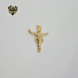 (1-2360) Gold Laminate - Skull Pendant - BGF