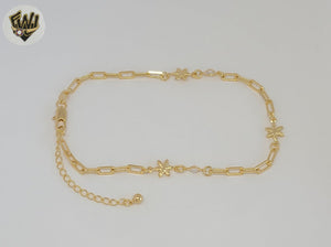 (1-0244) Gold Laminate - 3mm Paper Clip Anklet - 10” - BGF