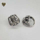 (4-0021) Stainless Steel - Skull Men Ring.