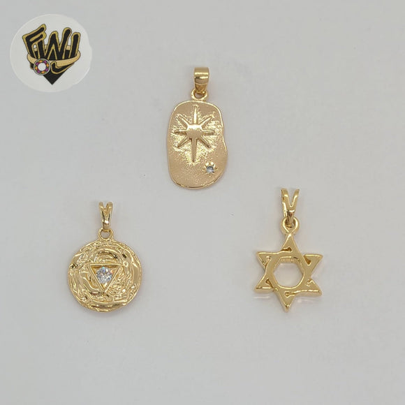 (1-2276) Laminado Oro - Colgantes Medalla - BGF