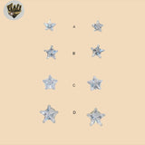 (2-3031) 925 Sterling Silver - Zircon Stud Earrings.