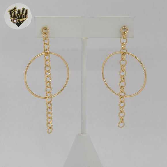 (1-1221-2) Gold Laminate - Long Rolo Earrings - BGF