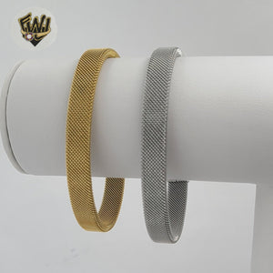 (MBRA-28) Stainless Steel - 8mm Open Bangle.