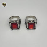 (4-0024-2) Stainless Steel - Oxidized Zircon Men Ring.