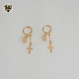 (1-2603-2) Laminado de Oro - Aros con Dijes Religiosos - BGF