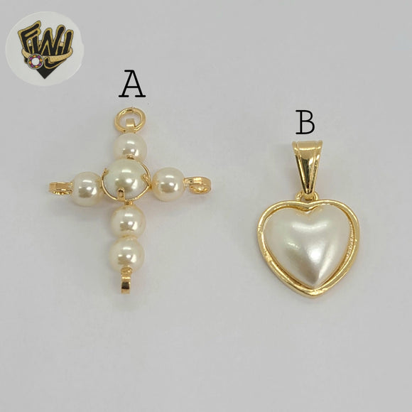 (1-2237-4) Laminado Oro - Colgantes Perlas - BGF