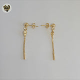 (1-1242-11) Pendientes colgantes de concha laminada dorada - BGF