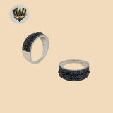 (2-5121-1) Plata de Ley 925 - Anillo Zircon Negro