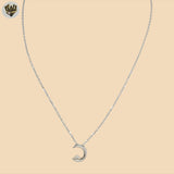 (2-66040) Plata de ley 925 - Collar con placa de eslabones de caja de 1 mm.