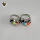 (4-0078) Acero inoxidable - Anillo para hombre con circonitas talladas.