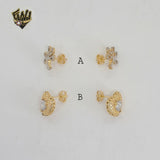 (1-1171-1) Gold Laminate - Stud Earrings - BGF