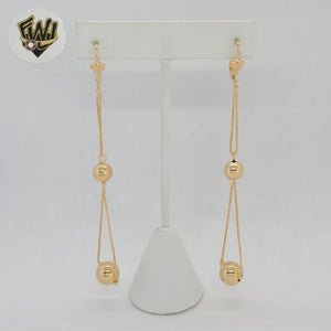 (1-1241-2) Gold Laminate - Long Earrings - BGF