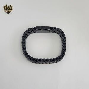 (4-4014) Acero inoxidable - Pulsera de hombre con eslabones curvos de 8 mm - 8,5"