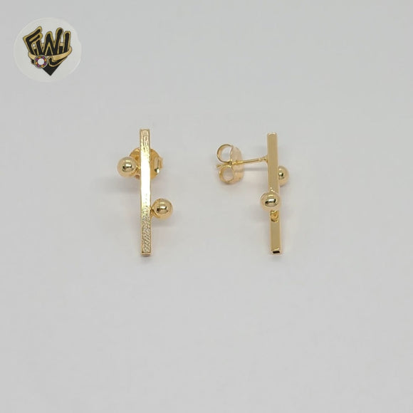 (1-1206-3) Gold Laminate - Long Squared Earrings - BGF