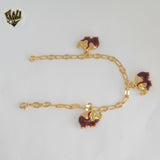 (1-0560-1) Gold Laminate - 4mm Link Elephants Bracelet - 7.5" - BGO