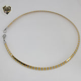 (4-7020-1) Stainless Steel - Two Tone Omega Necklace - 17.5".