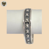 (2-0690) Plata de ley 925 - Brazalete con bolas clásicas abiertas de 3 mm - 2,1/2"