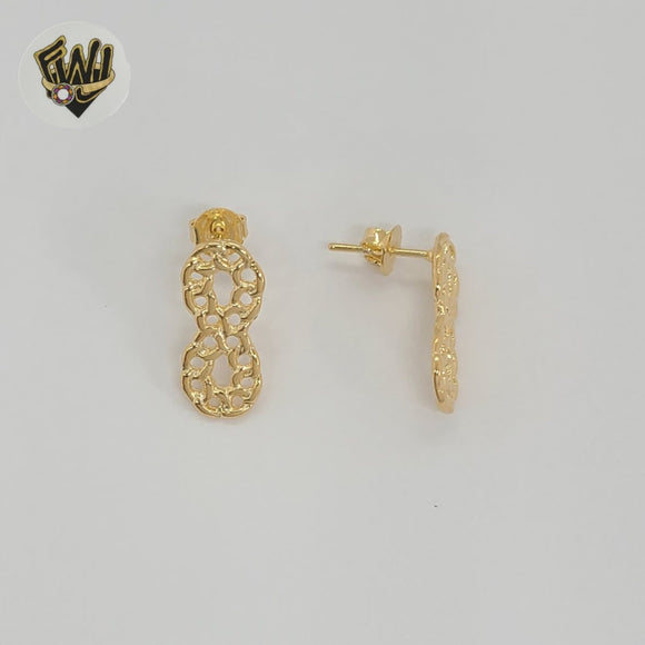 (1-1185-4) Gold Laminate - Infinity Stud Earrings - BGF