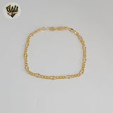 (1-0401-1) Pulsera de eslabones Figaro de 3,5 mm laminados en oro - BGF