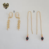 (1-1226-1) Gold Laminate - Long Earrings - BGF