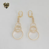 (1-1245) Gold Laminate - Zircon Long Earrings - BGF