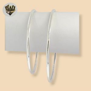 (2-0617) 925 Sterling Silver - 3mm Round Plain Bangle.