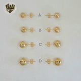 (1-1078) Gold Laminate - Balls Stud Earrings - BGF