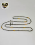 (4-7102) Stainless Steel - 4mm Two Tones Link Necklace .