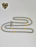 (4-7102) Stainless Steel - 4mm Two Tones Link Necklace - 26".