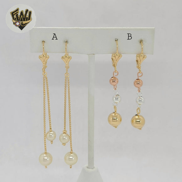 (1-1231-2) Gold Laminate - Long Earrings - BGF