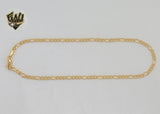 (1-0005) Laminado de oro - Tobillera con eslabones Figaro de 3 mm - 11" - BGF