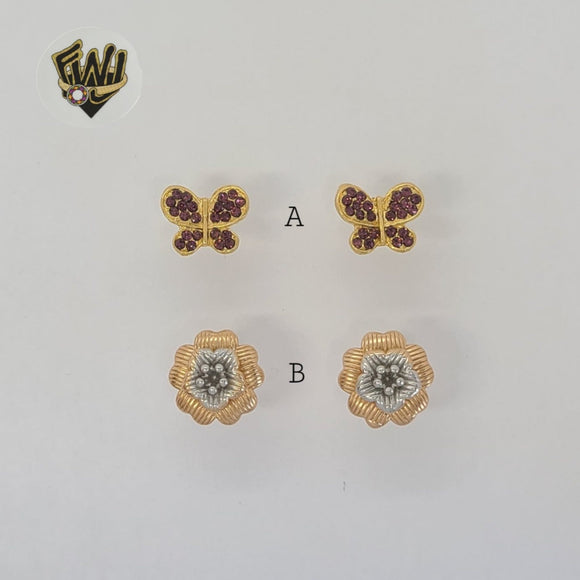 (1-1153-2) Aretes Laminados de Oro - BGO