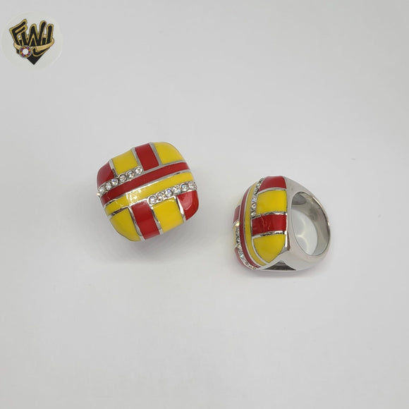 (4-0029) Stainless Steel - Zircon Ring.