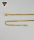 (4-7136) Stainless Steel - 3mm Curb Link Necklace with Charms - 16".