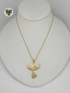 (4-7004-3) Stainless Steel - 1.5mm Link Phoenix Necklace - 15.5"