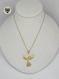 (4-7004-3) Stainless Steel - 1.5mm Link Phoenix Necklace - 15.5"