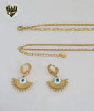 (4-7040) Stainless Steel - 1.5mm Layering Evil Eye Necklace Set - 16"