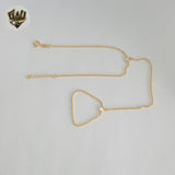 (1-0569) Laminado de oro - Pulsera de corazón con arnés de mano de 2 mm - 7" - BGF