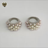 (4-0078) Acero inoxidable - Anillo para hombre con circonitas talladas.