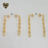 (1-1237-2) Gold Laminate - Paper Clip Dangle Earrings - BGO