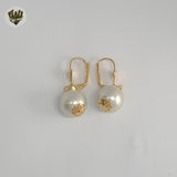 (1-1186) Laminado de Oro - Aretes de Cuentas - BGF