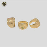 (1-3078) Gold Laminate -Zircon Chunky Ring - BGF