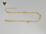 (1-0271) Gold Laminate - 2mm Combined Rope Anklet - BGF