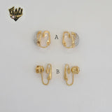 (1-1174-2) Gold Laminate - Clip Earrings - BGF
